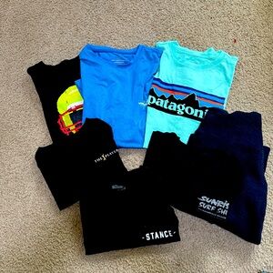 Boys set id 6 shirt sleeve and 1 long sleeve size M.